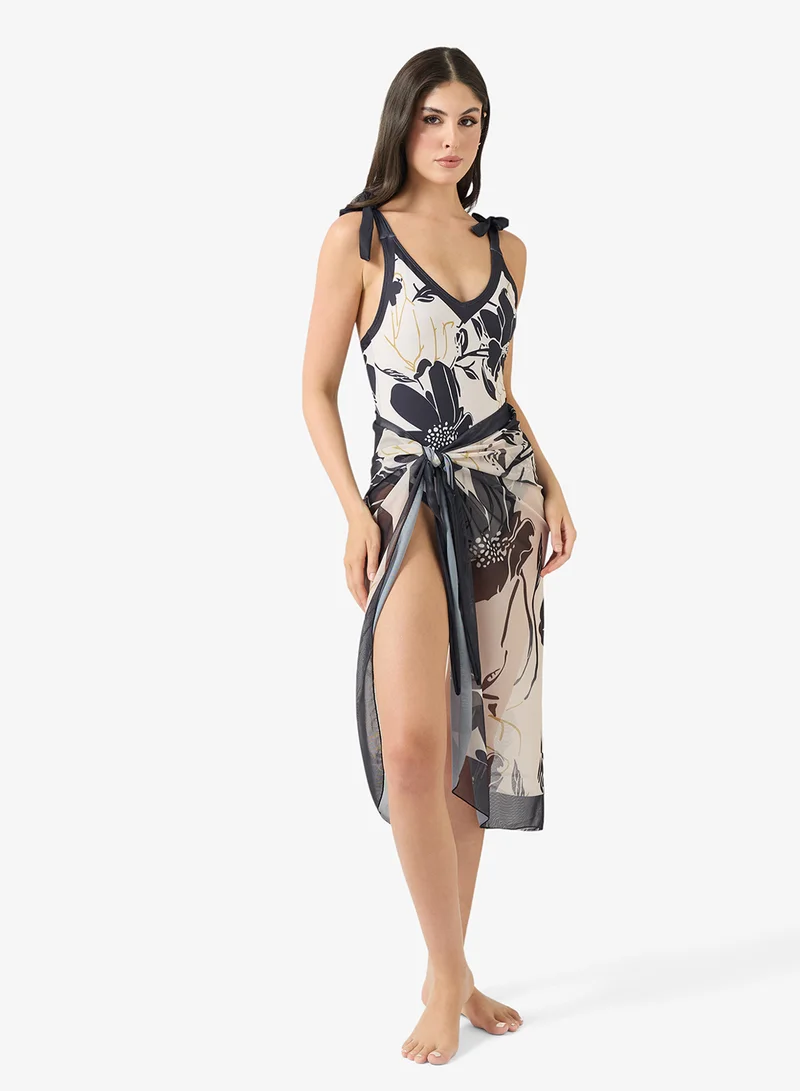 ELLA  Printed Swimsuit With Sarong for Women | Best Price UAE